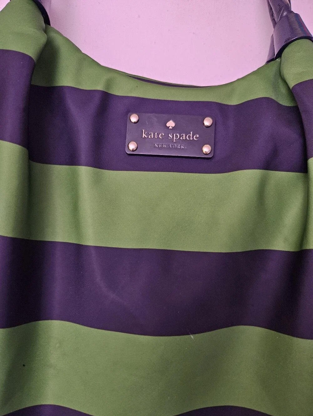 kate spade Green and Navy Jubilee diaper bag Wide Stripe Tote